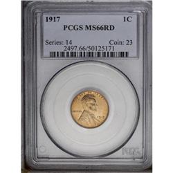 1917 1C MS66 Red PCGS. A lustrous Gem with a good stri