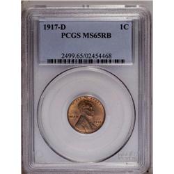 1917-D 1C MS65 Red and Brown PCGS. Well struck with lo