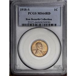 1918-S 1C MS64 Red PCGS. Ex: Ron Bozarth Collection. E