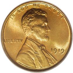 1919 1C MS68 Red PCGS. Brick-red and lime hues grace t