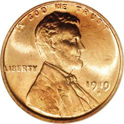 1919-D 1C MS65 Red PCGS. A radiant, fiery-orange Gem w