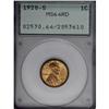 Image 1 : 1920-S 1C MS64 Red PCGS. Bright orange luster exudes f