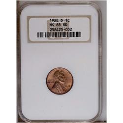1928-D 1C MS65 Red NGC. Atypically bold with radiant g