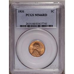 1931 1C MS66 Red PCGS. Well struck and highly lustrous