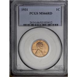 1931 1C MS66 Red PCGS. Well struck with fiery red-oran
