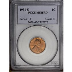 1931-S 1C MS65 Red PCGS. Terrific original color is on