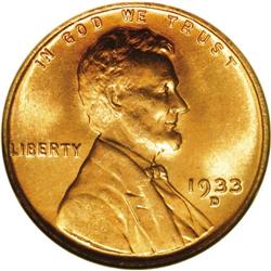 1933-D 1C MS67 Red NGC. A fiery Superb Gem with radian