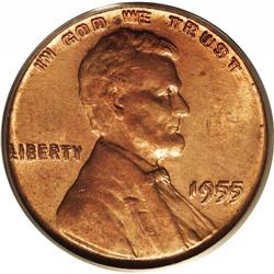 1955/55 1C Doubled Die Obverse MS60 Red and Brown PCGS