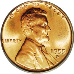 1955-D 1C MS67 Red PCGS. Blazing luster and rich orang