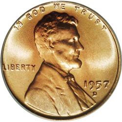 1957-D 1C MS67 Red PCGS. A solid registry set contende