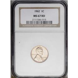 1962 1C MS67 Red NGC. The blazing red surfaces of this