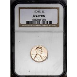 1970-D 1C MS67 Red NGC. Rich pinkish-red luster flashe