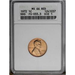 1972/72 1C Doubled Die MS66 Red ANACS. FS-033.3. Die #