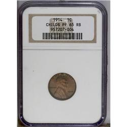 1914 1C PR65 Red and Brown NGC. Ex: Childs. The intric