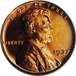 1937 1C PR67 Red PCGS. A lovely example with brilliant