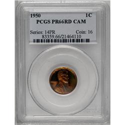 1950 1C PR66 Cameo PCGS. Fully struck with reflective