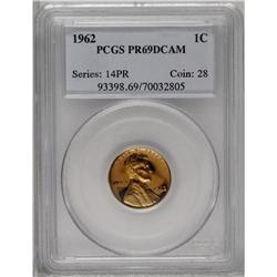 1962 1C PR69 Deep Cameo PCGS. A wonderful proof Lincol