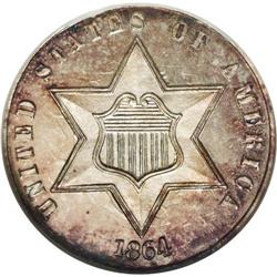 1864 3CS MS67 Prooflike NGC. Totally reflective and at