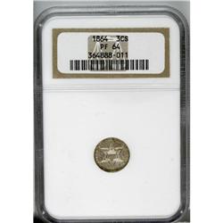 1864 3CS PR64 NGC. An attractive, near-Gem example of
