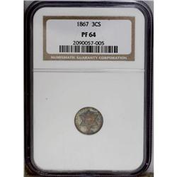 1867 3CS PR64 NGC. A wholly original, near-Gem spe