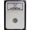 Image 1 : 1867 3CS PR64 NGC. A wholly original, near-Gem spe
