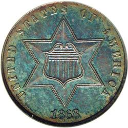 1868 3CS PR67 NGC. Excellent definition is noted on th