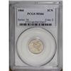 1866 3CN MS66 PCGS. Speckles of olive-gray patina over