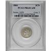 1866 3CN PR63 Cameo PCGS. Dusky light gold on both sid