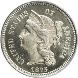 1875 3CN PR66 PCGS. Fully struck and untoned, with bri