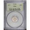 Image 3 : 1877 3CN PR64 PCGS. Hazy pearl-gray surfaces with a fe