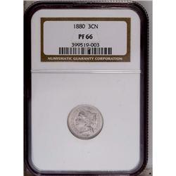 1880 3CN PR66 NGC. A lightly tinted Premium Gem with m
