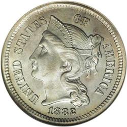 1882 3CN PR68 NGC. This low total mintage issue is gen