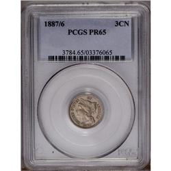 1887/6 3CN PR65 PCGS. A lovely Gem proof with pale cha