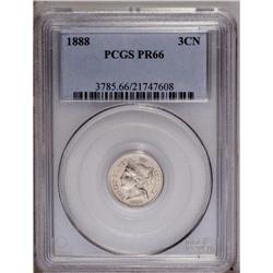 1888 3CN PR66 PCGS. Fully brilliant and boasting shimm