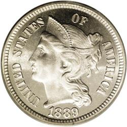 1889 3CN PR66 Cameo PCGS.