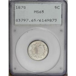 1870 5C MS65 PCGS. Another unheralded condition scarci
