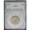 Image 1 : 1872 5C MS65 PCGS. Satiny with excellent sharpness for