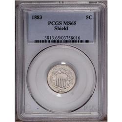 1883 5C MS65 PCGS. Flashy and fully detailed, qualitie