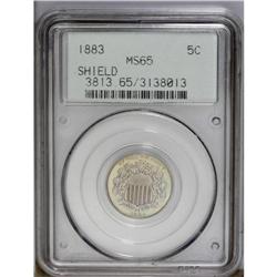 1883 5C MS65 PCGS. A solidly graded, highly lustrous G