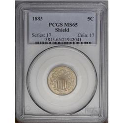1883 5C MS65 PCGS. Golden-brown centers cede to lighte