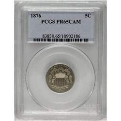 1876 5C PR65 Cameo PCGS. Sharply struck and highly att