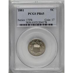 1881 5C PR65 PCGS. The second 8 in the date appears to
