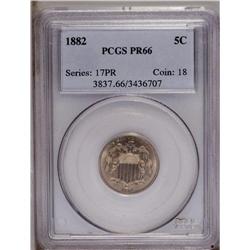 1882 5C PR66 PCGS. Both sides are pleasingly reflectiv