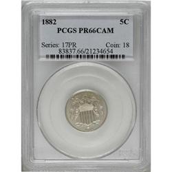 1882 5C PR66 Cameo PCGS. This is a gorgeous proof with