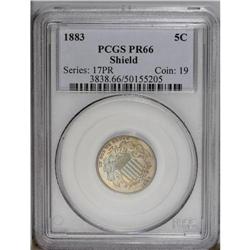 1883 5C PR66 PCGS. This sharply impressed Premium Gem
