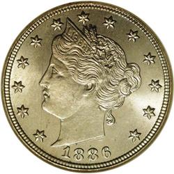 1886 5C MS65 NGC. A much better date in the Liberty ni