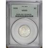 Image 1 : 1908 5C MS65 PCGS. The bright silver-gray surfaces exh