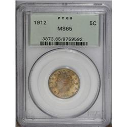 1912 5C MS65 PCGS. Flashy luster and attractive varieg