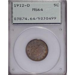 1912-D 5C MS64 PCGS. The satin-like surfaces are cover