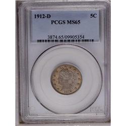 1912-D 5C MS65 PCGS. The 1912-D is generally not seen